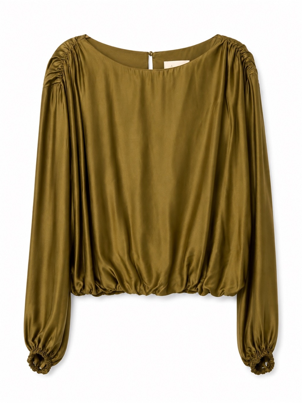 Anthropologie Balloon Sleeve Satin Blouse